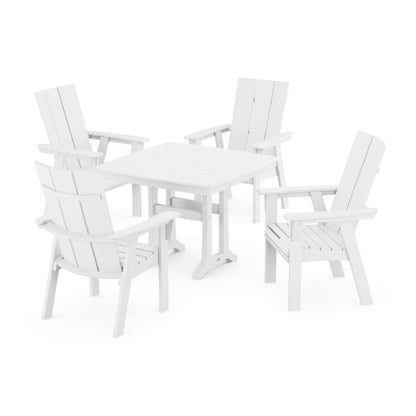 Modern Adirondack 5-Piece Dining Set with Trestle Legs