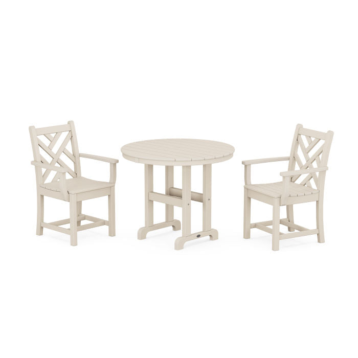 Chippendale 3-Piece Round Dining Set