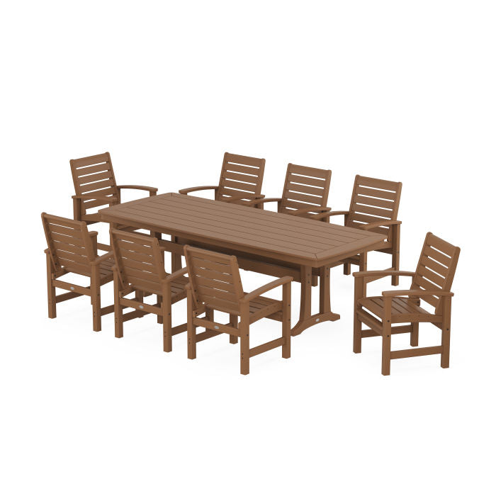 Signature 9-Piece Dining Set with Trestle Legs