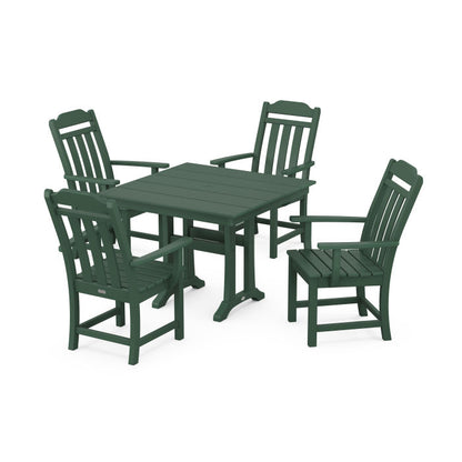 Country Living 5-Piece Farmhouse Dining Set with Trestle Legs