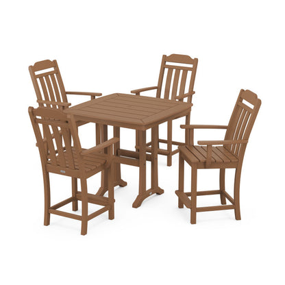 Country Living 5-Piece Counter Set with Trestle Legs
