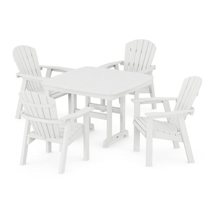 Seashell 5-Piece Dining Set with Trestle Legs