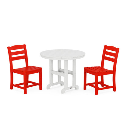 La Casa Café Side Chair 3-Piece Round Dining Set