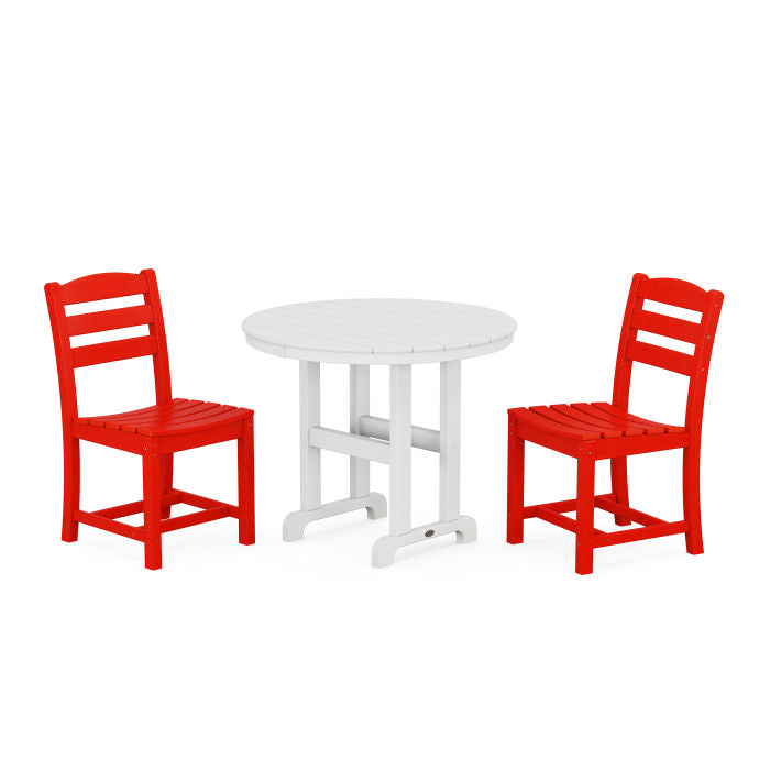 La Casa Café Side Chair 3-Piece Round Dining Set