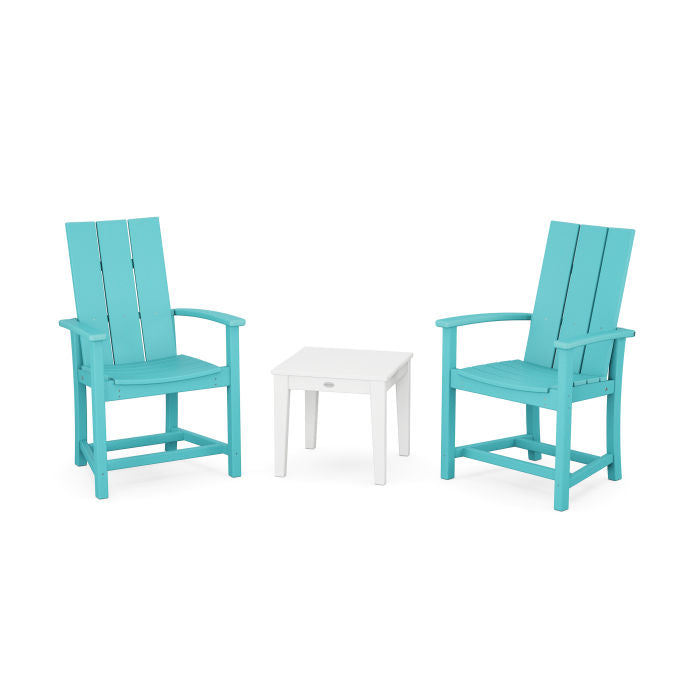 Modern 3-Piece Upright Adirondack Chair Set