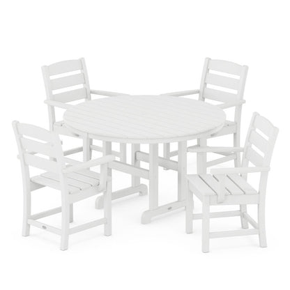 Lakeside 5-Piece Round Farmhouse Arm Chair Dining Set