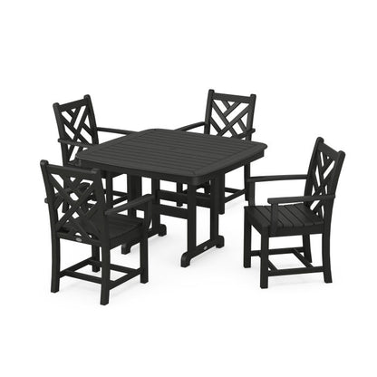 Chippendale 5-Piece Dining Set with Trestle Legs