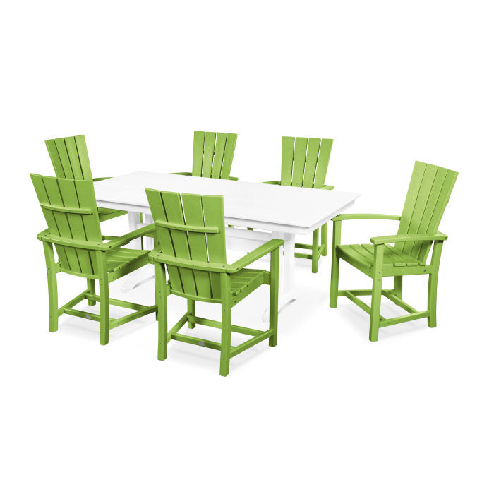 Quattro 7-Piece Farmhouse Dining Set with Trestle Legs