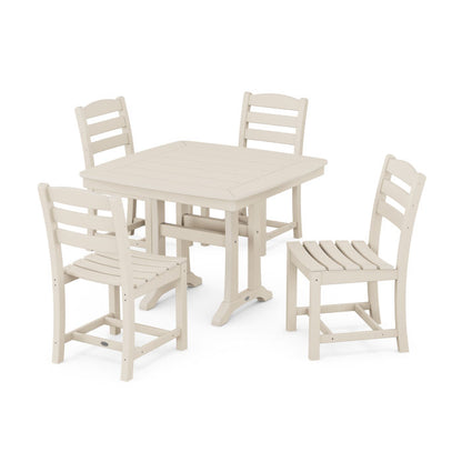 La Casa Café Side Chair 5-Piece Dining Set with Trestle Legs