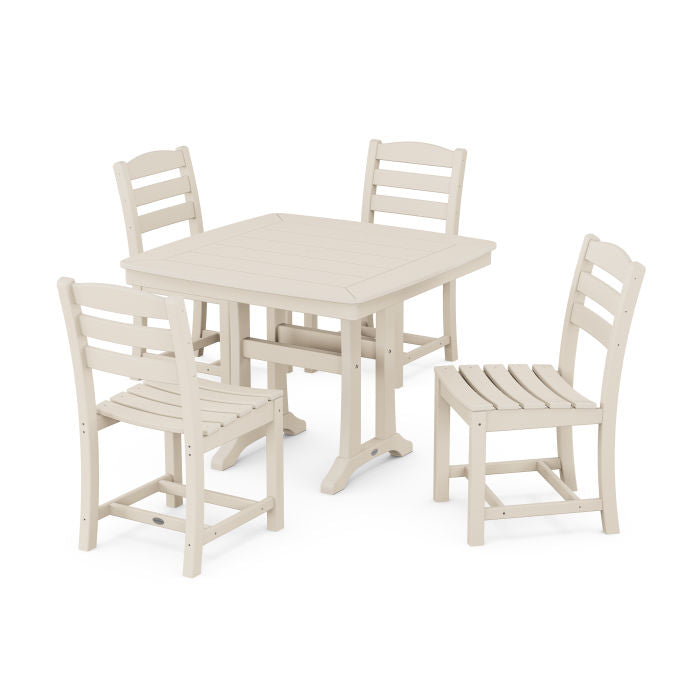 La Casa Café Side Chair 5-Piece Dining Set with Trestle Legs