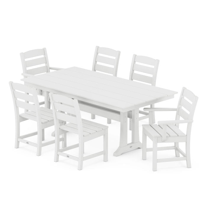 Lakeside 7-Piece Farmhouse Trestle Dining Set