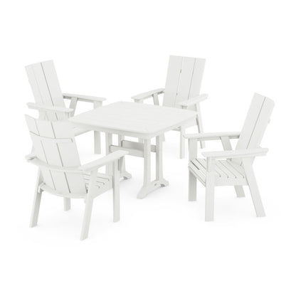Modern Adirondack 5-Piece Dining Set with Trestle Legs in Vintage Finish