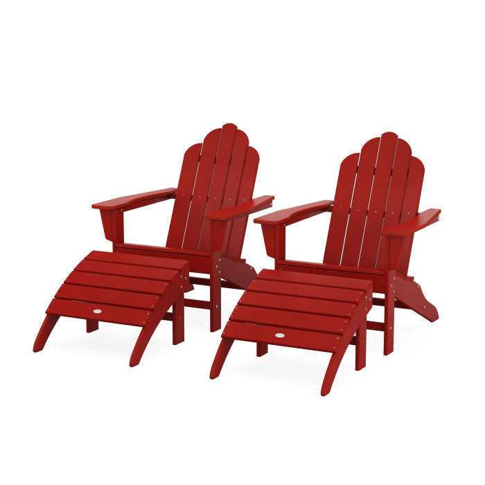 Long Island Adirondack Chair 4-Piece Set with Ottomans