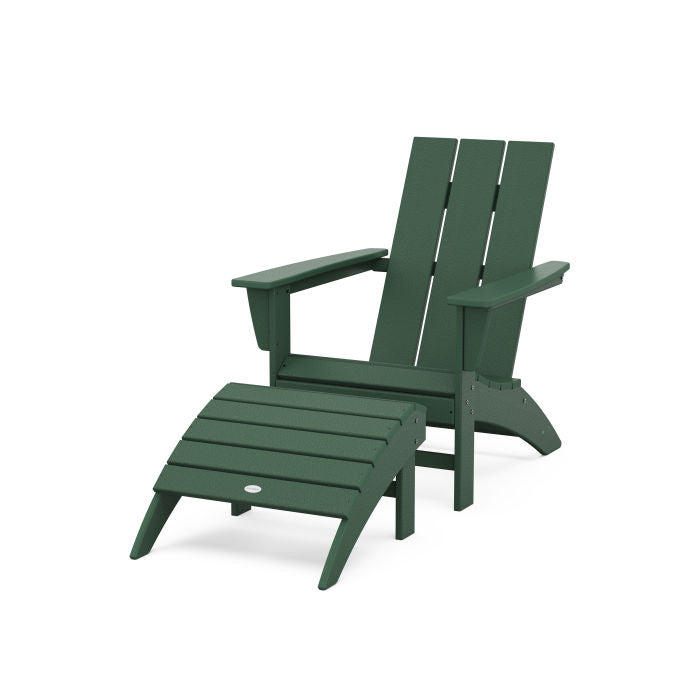 Modern Adirondack Chair 2-Piece Set with Ottoman