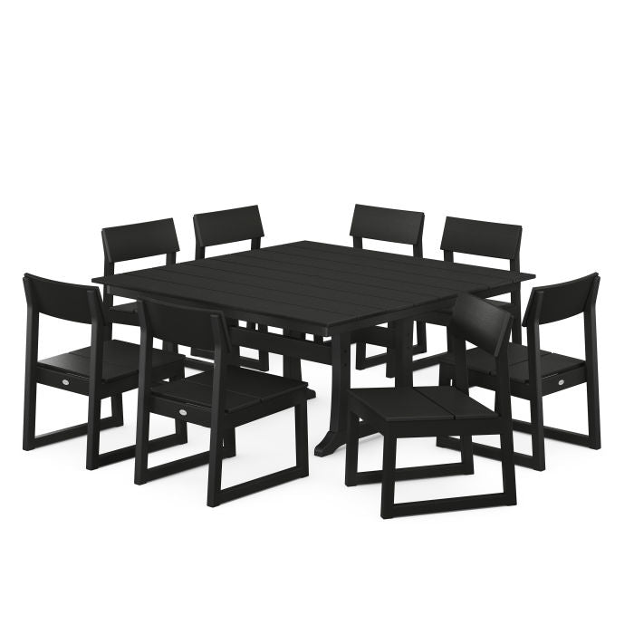 EDGE 9-Piece Farmhouse Trestle Dining Set