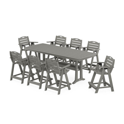Nautical 9-Piece Counter Set with Trestle Legs