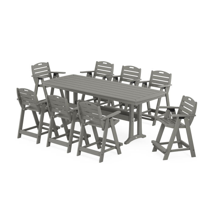 Nautical 9-Piece Counter Set with Trestle Legs