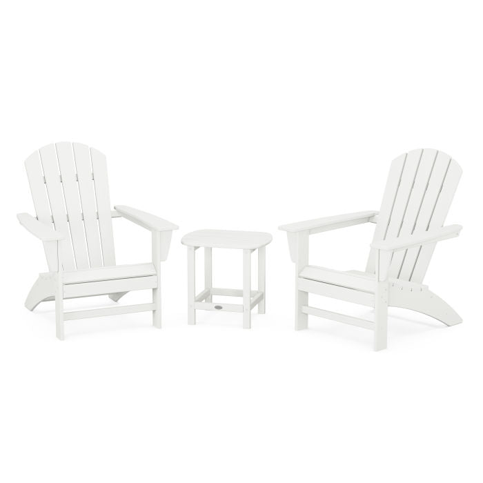 Nautical 3-Piece Adirondack Set with South Beach 18" Side Table in Vintage Finish