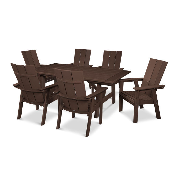 Modern Curveback Adirondack 7-Piece Rustic Farmhouse Dining Set