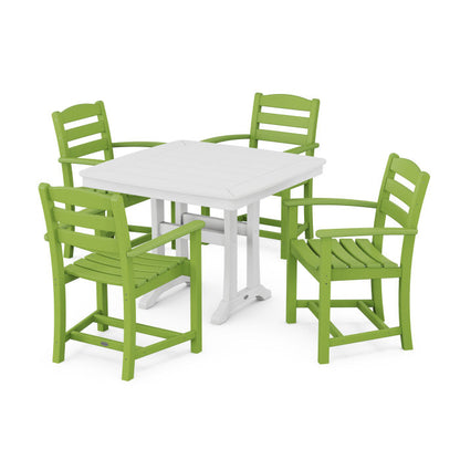 La Casa Café 5-Piece Dining Set with Trestle Legs