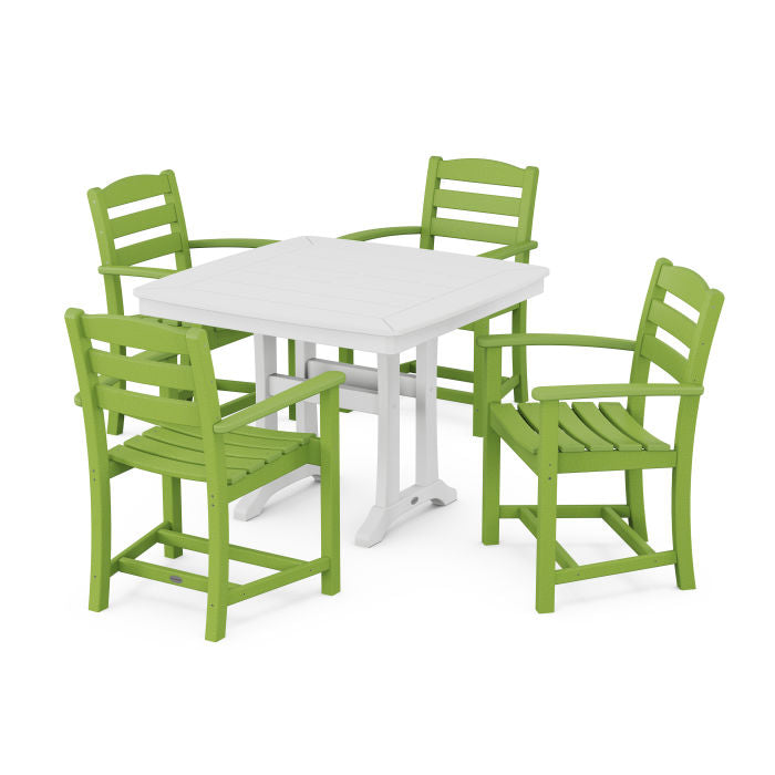 La Casa Café 5-Piece Dining Set with Trestle Legs