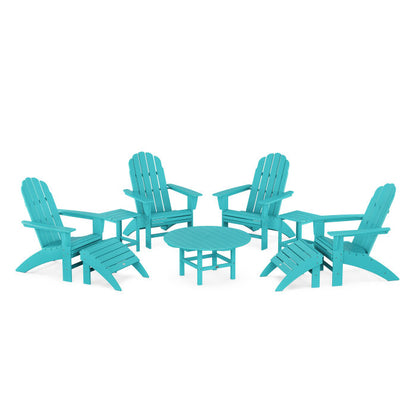 Vineyard Curveback Adirondack Chair 9-Piece Conversation Set