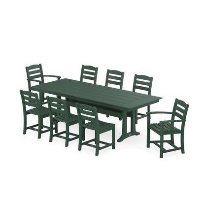 La Casa Café 9-Piece Farmhouse Dining Set with Trestle Legs
