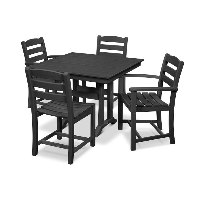 La Casa Café 5-Piece Farmhouse Dining Set with Trestle Legs