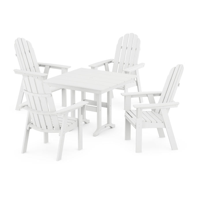 Vineyard Curveback Adirondack 5-Piece Farmhouse Dining Set