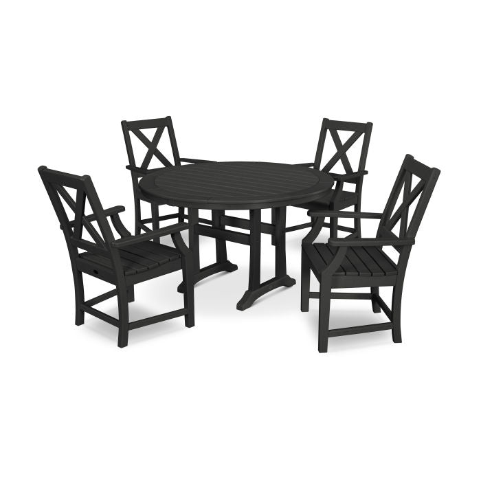 Braxton 5-Piece Nautical Trestle Arm Chair Dining Set