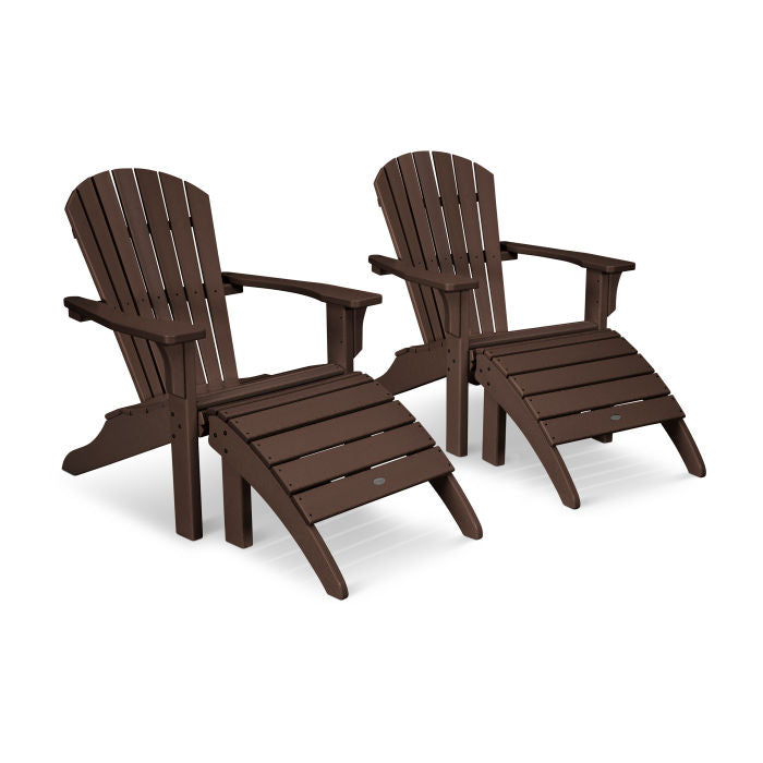 Seashell Adirondack Set with Ottomans