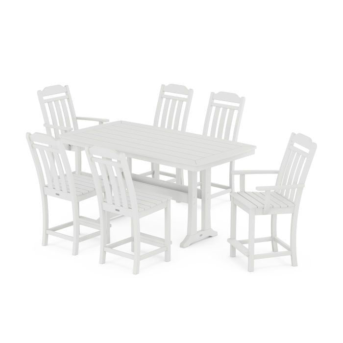 Country Living 7-Piece Counter Set with Trestle Legs