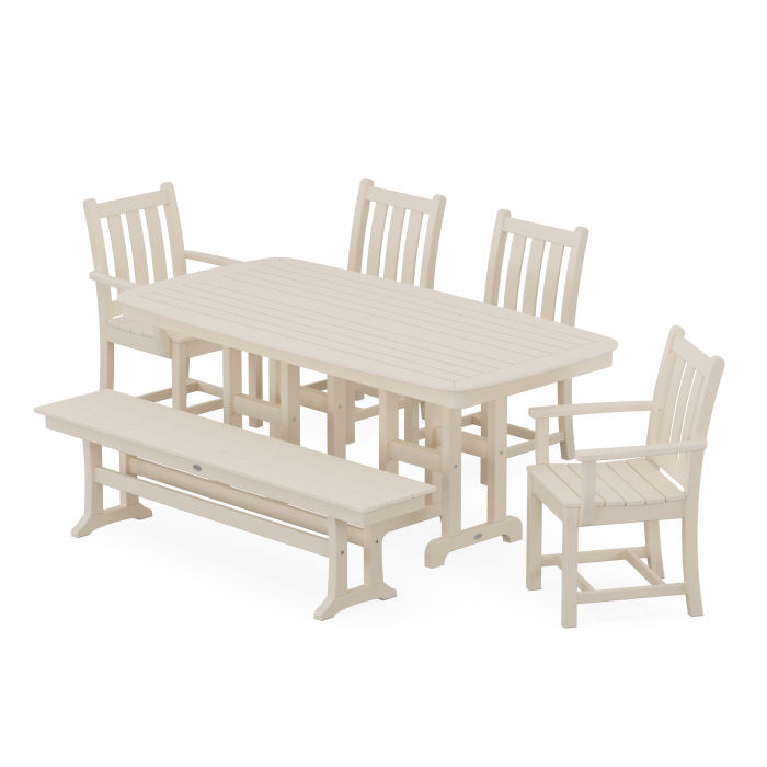 Traditional Garden 6-Piece Dining Set with Bench