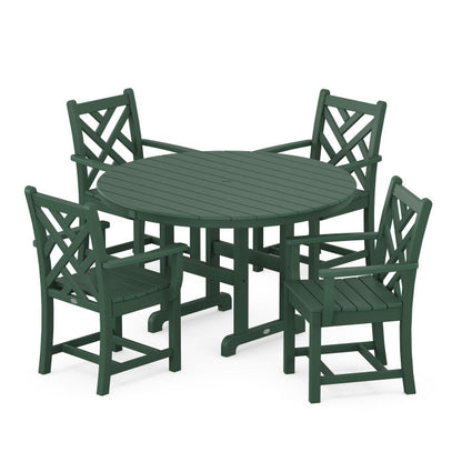 Chippendale 5-Piece Round Farmhouse Dining Set