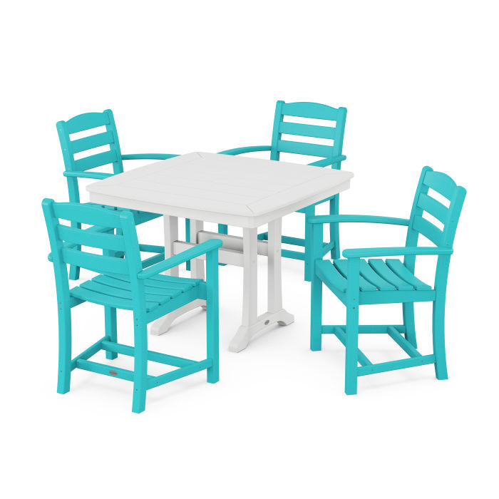 La Casa Café 5-Piece Dining Set with Trestle Legs