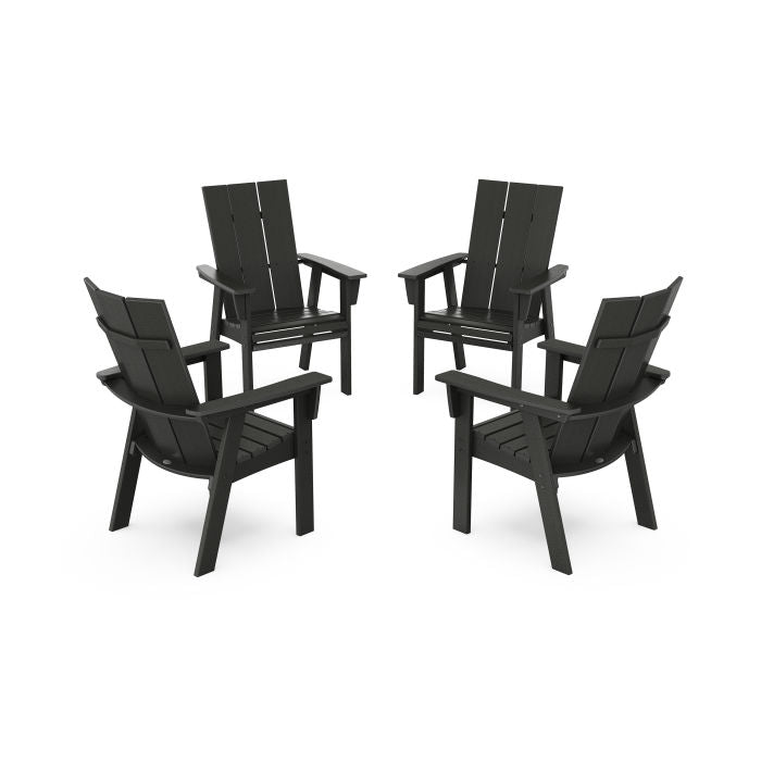 Modern 4-Piece Curveback Upright Adirondack Conversation Set