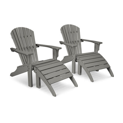 Seashell Adirondack Set with Ottomans