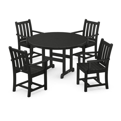 Traditional Garden 5-Piece Round Farmhouse Dining Set