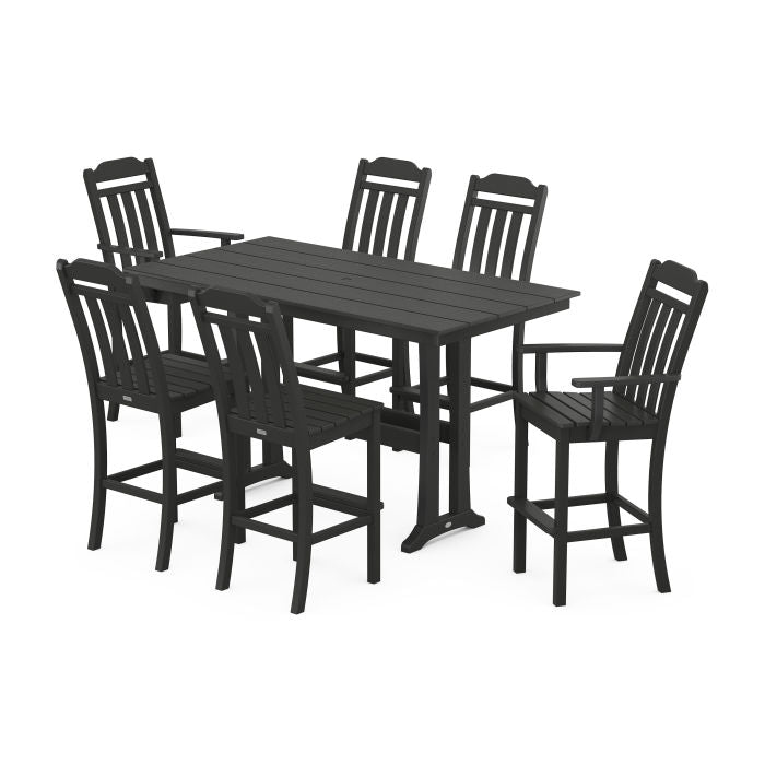 Country Living 7-Piece Farmhouse Bar Set with Trestle Legs