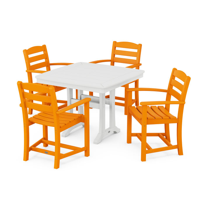 La Casa Café 5-Piece Dining Set with Trestle Legs