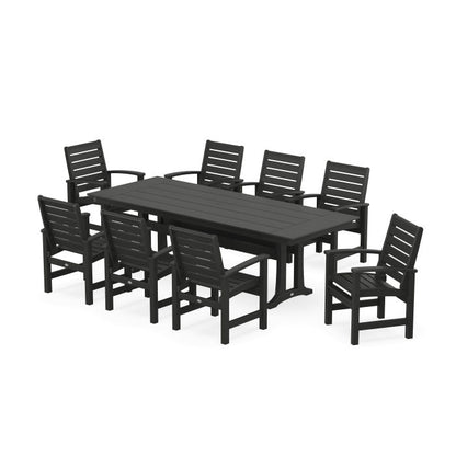 Signature 9-Piece Farmhouse Dining Set with Trestle Legs