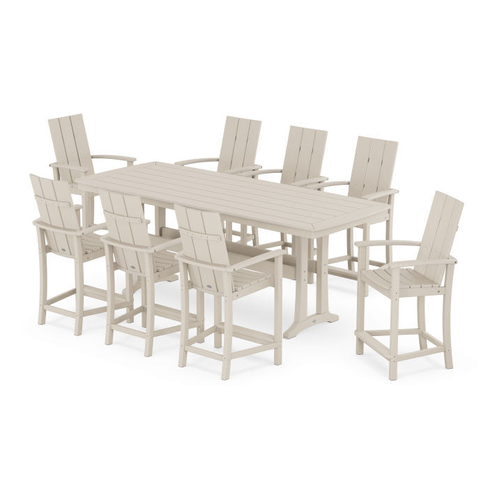 Modern Adirondack 9-Piece Counter Set with Trestle Legs