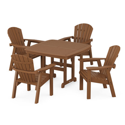 Seashell 5-Piece Dining Set with Trestle Legs