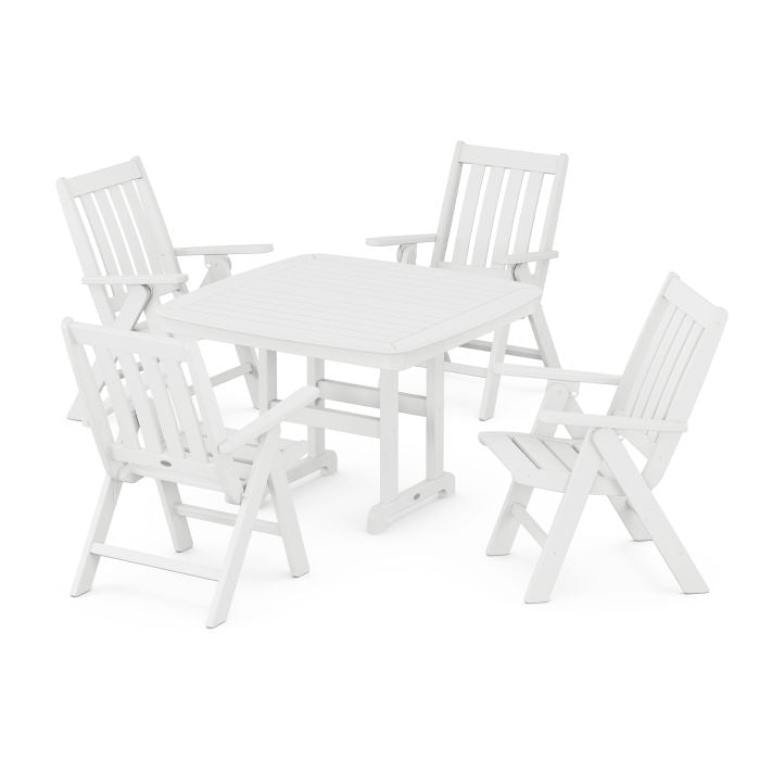 Vineyard Folding Chair 5-Piece Dining Set