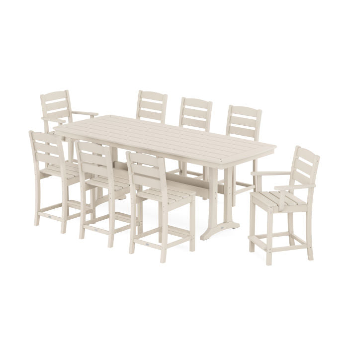 Lakeside 9-Piece Counter Set with Trestle Legs