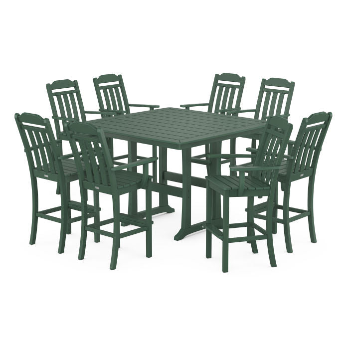 Country Living 9-Piece Bar Set with Trestle Legs