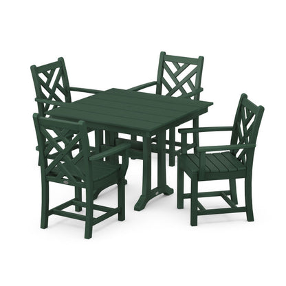 Chippendale 5-Piece Farmhouse Trestle Arm Chair Dining Set