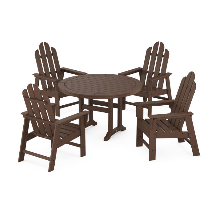 Long Island 5-Piece Round Dining Set with Trestle Legs