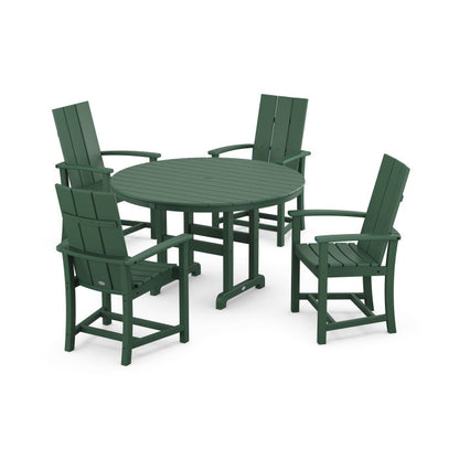 Modern Adirondack 5-Piece Round Farmhouse Dining Set