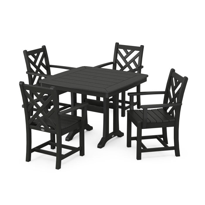 Chippendale 5-Piece Dining Set with Trestle Legs